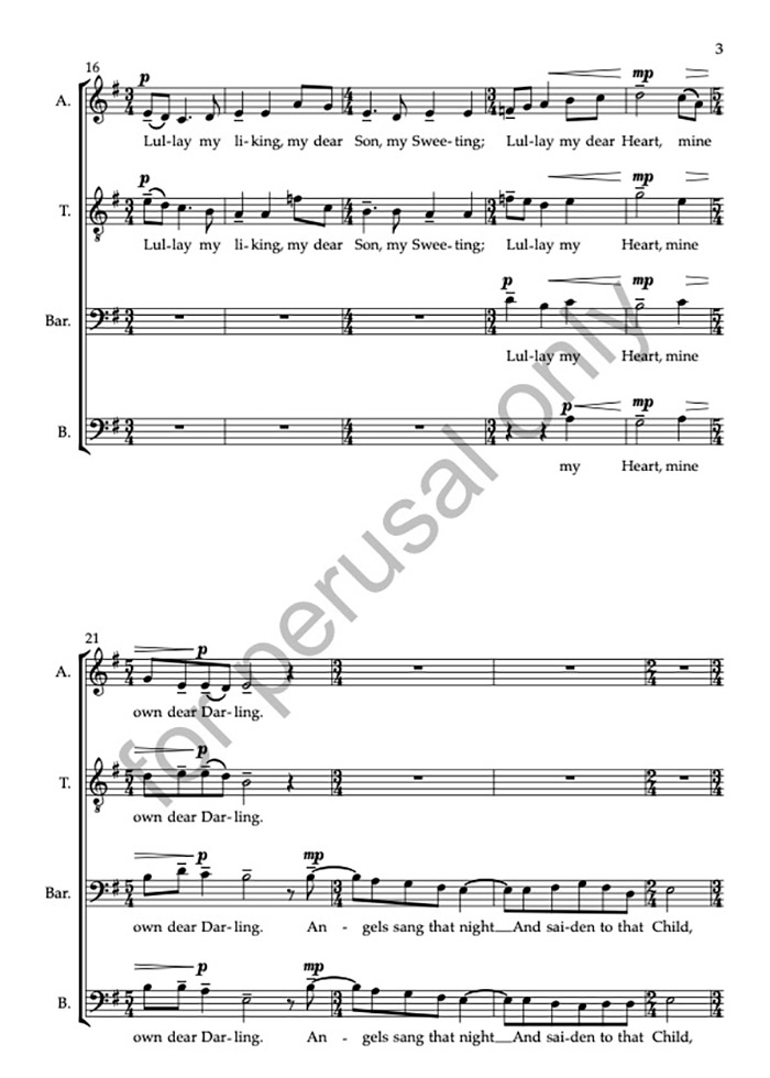 Lullay My Liking(Vocal Score) - Hawes Music Publishing